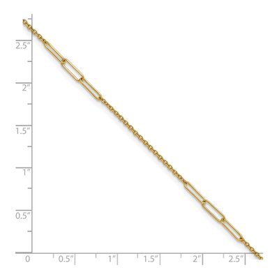 14K Yellow Gold 3.6mm Paper Clip Cable Link Anklet – view 6