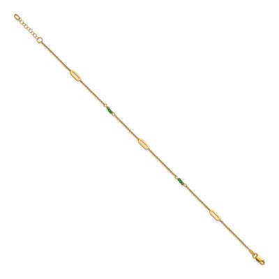 14K Yellow Gold Green Zircon Anklet – view 3