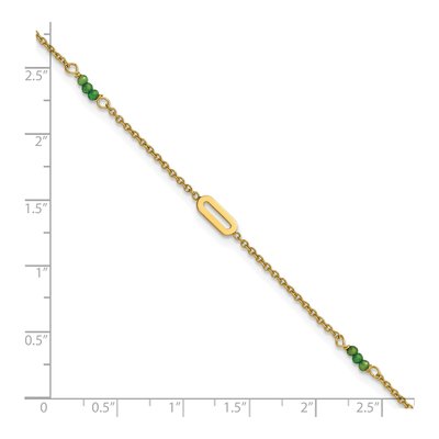 14K Yellow Gold Green Zircon Anklet – view 7