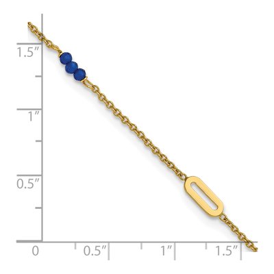 14K Yellow Gold Blue Spinel Anklet – view 7