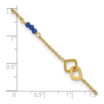 14K Yellow Gold Blue Spinel Anklet – view 7