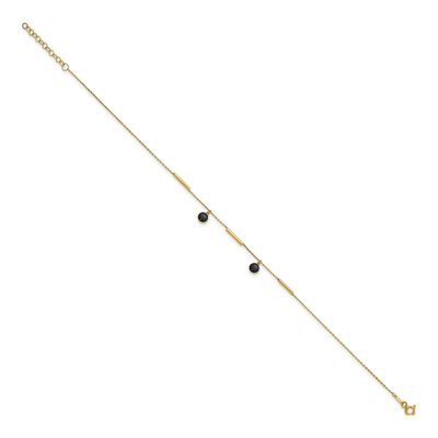 14K Yellow Gold Onyx Dangle Anklet – view 3