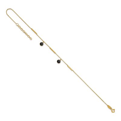 14K Yellow Gold Onyx Dangle Anklet – view 6