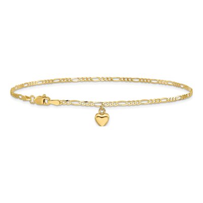 14K Yellow Gold Figaro Anklet – view 4