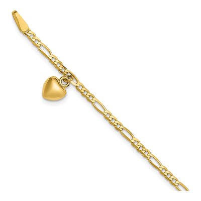 14K Yellow Gold Figaro Anklet