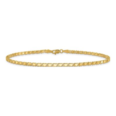 14K Yellow Gold Double Heart Bracelet – view 4