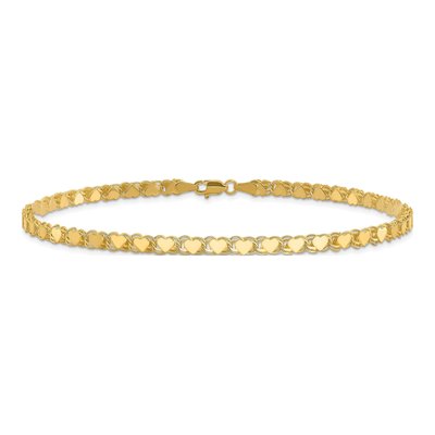 14K Yellow Gold Double Hearts Anklet – view 4