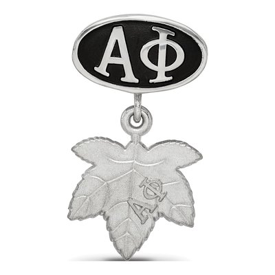 Alpha Phi Sterling Silver Sorority Greek Letters Enameled Oval Dangle Bead – view 4