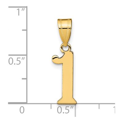 14K Yellow Gold Number 1 Pendant – view 5