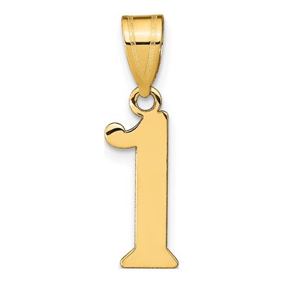 14K Yellow Gold Number 1 Pendant