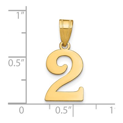 14K Yellow Gold Number 2 Pendant – view 4