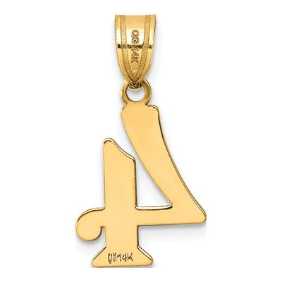 14K Yellow Gold Number 4 Pendant – view 5