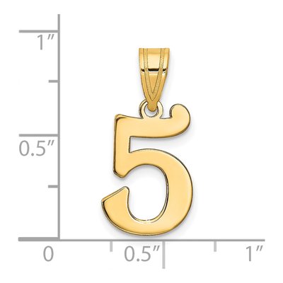 14K Yellow Gold Number 5 Pendant – view 3