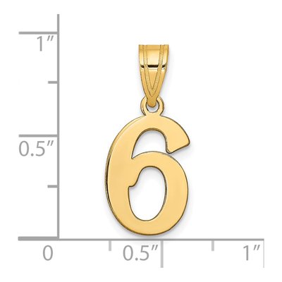 14K Yellow Gold Number 6 Pendant – view 3