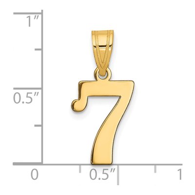 14K Yellow Gold Number 7 Pendant – view 2
