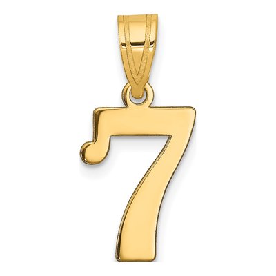 14K Yellow Gold Number 7 Pendant