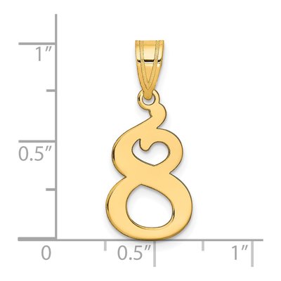 14K Yellow Gold Number 8 Pendant – view 3