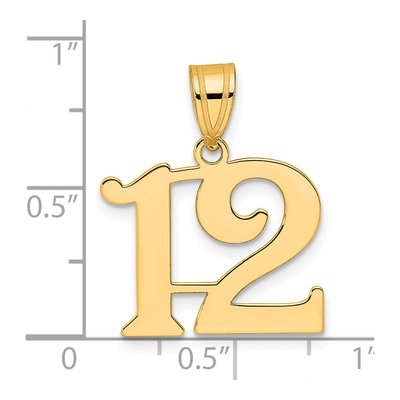 14K Yellow Gold Number 12 Pendant – view 5