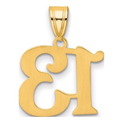 14K Yellow Gold Number 13 Pendant – view 4
