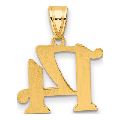 14K Yellow Gold Number 14 Pendant – view 4