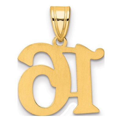 14K Yellow Gold Number 16 Pendant – view 4
