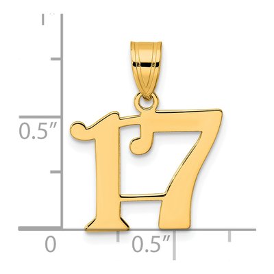 14K Yellow Gold Number 17 Pendant – view 5
