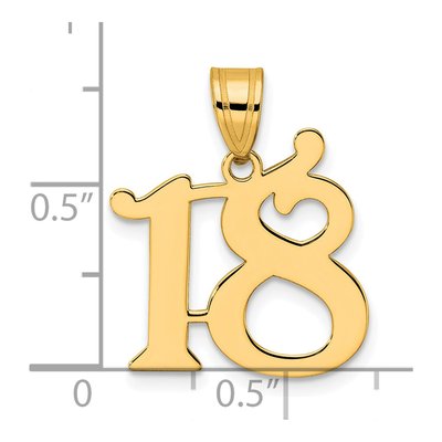 14K Yellow Gold Number 18 Pendant – view 5