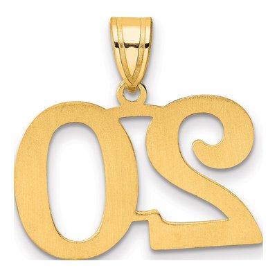 14K Yellow Gold Number 20 Pendant – view 4