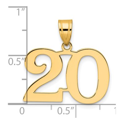 14K Yellow Gold Number 20 Pendant – view 5