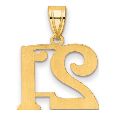 14K Yellow Gold Number 21 Pendant – view 4