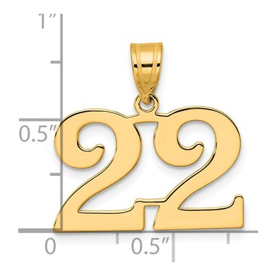 14K Yellow Gold Number 22 Pendant – view 5