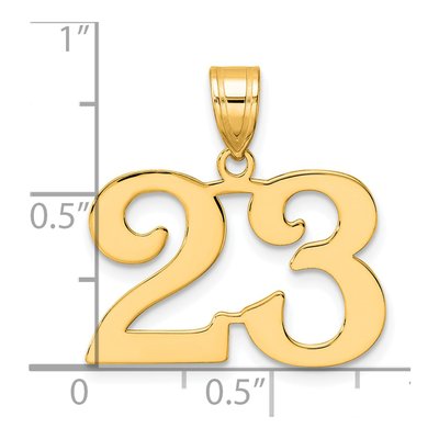 14K Yellow Gold Number 23 Pendant – view 5