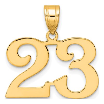 14K Yellow Gold Number 23 Pendant