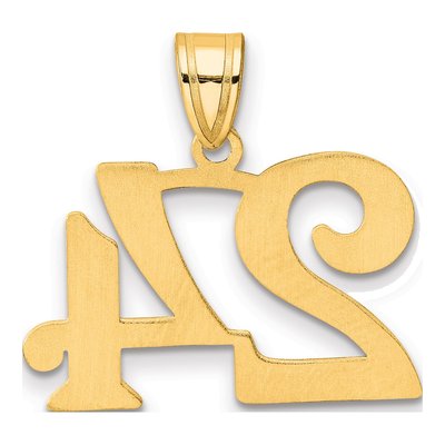 14K Yellow Gold Number 24 Pendant – view 4