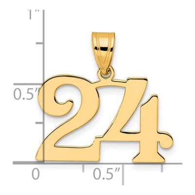 14K Yellow Gold Number 24 Pendant – view 5