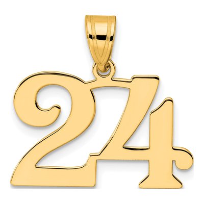 14K Yellow Gold Number 24 Pendant