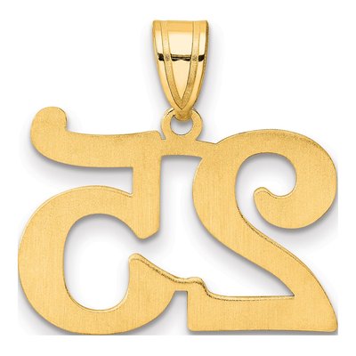 14K Yellow Gold Number 25 Pendant – view 4