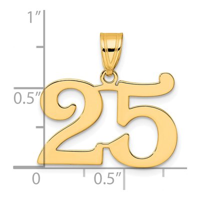 14K Yellow Gold Number 25 Pendant – view 5
