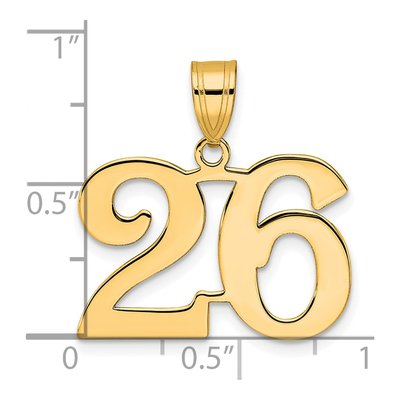 14K Yellow Gold Number 26 Pendant – view 5