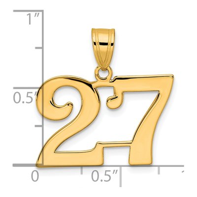 14K Yellow Gold Number 27 Pendant – view 5