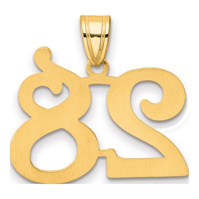 14K Yellow Gold Number 28 Pendant – view 4