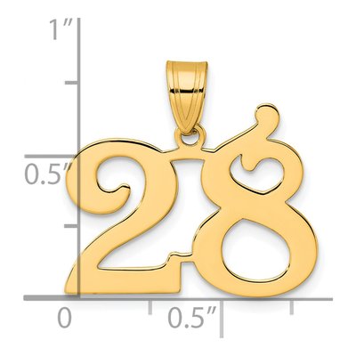 14K Yellow Gold Number 28 Pendant – view 5
