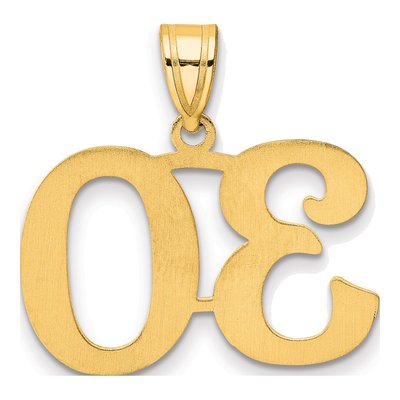 14K Yellow Gold Number 30 Pendant – view 4