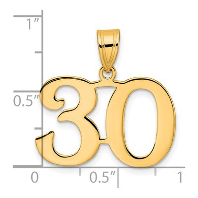 14K Yellow Gold Number 30 Pendant – view 5