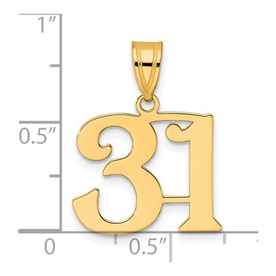 14K Yellow Gold Number 31 Pendant – view 5