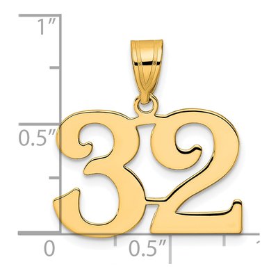 14K Yellow Gold Number 32 Pendant – view 5