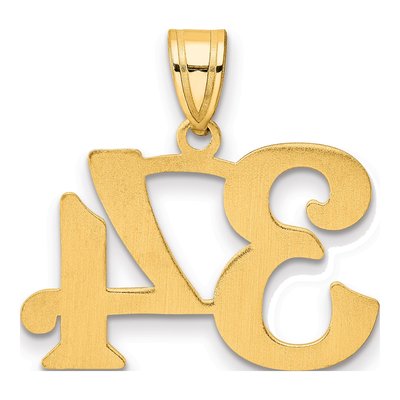 14K Yellow Gold Number 34 Pendant – view 4