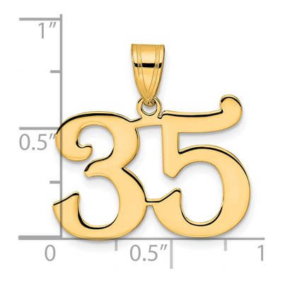 14K Yellow Gold Number 35 Pendant – view 5