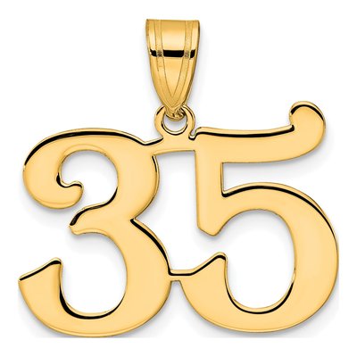 14K Yellow Gold Number 35 Pendant