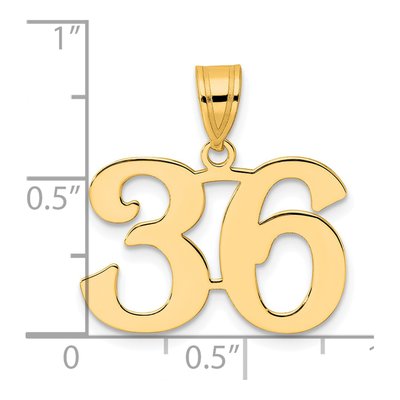 14K Yellow Gold Number 36 Pendant – view 5